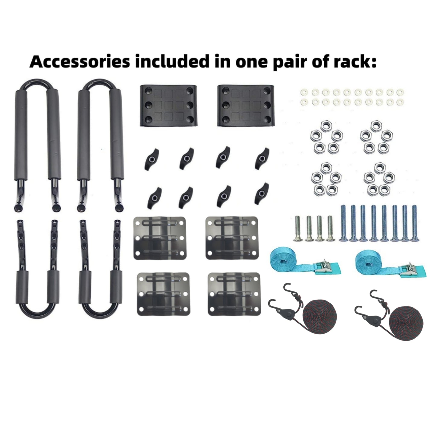Kayak Roof Rack for SUV Car Top Roof Mount Carrier J Cross Bar Canoe Boat (1 Pairs)