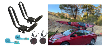 Kayak Roof Rack for SUV Car Top Roof Mount Carrier J Cross Bar Canoe Boat (1 Pairs)