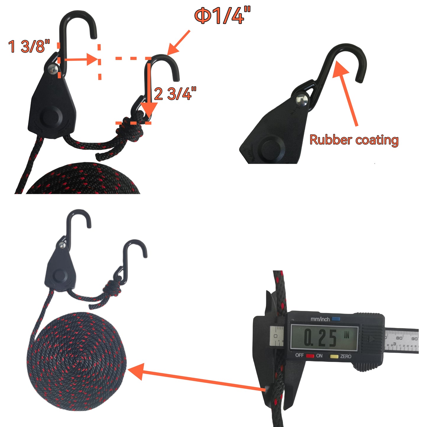 Canoe Ratchet Tie Strap -4 PK -12 FT -1000 LB Breaking Strength - Used for Moving Canoes, skis, Canoes, and paddleboards