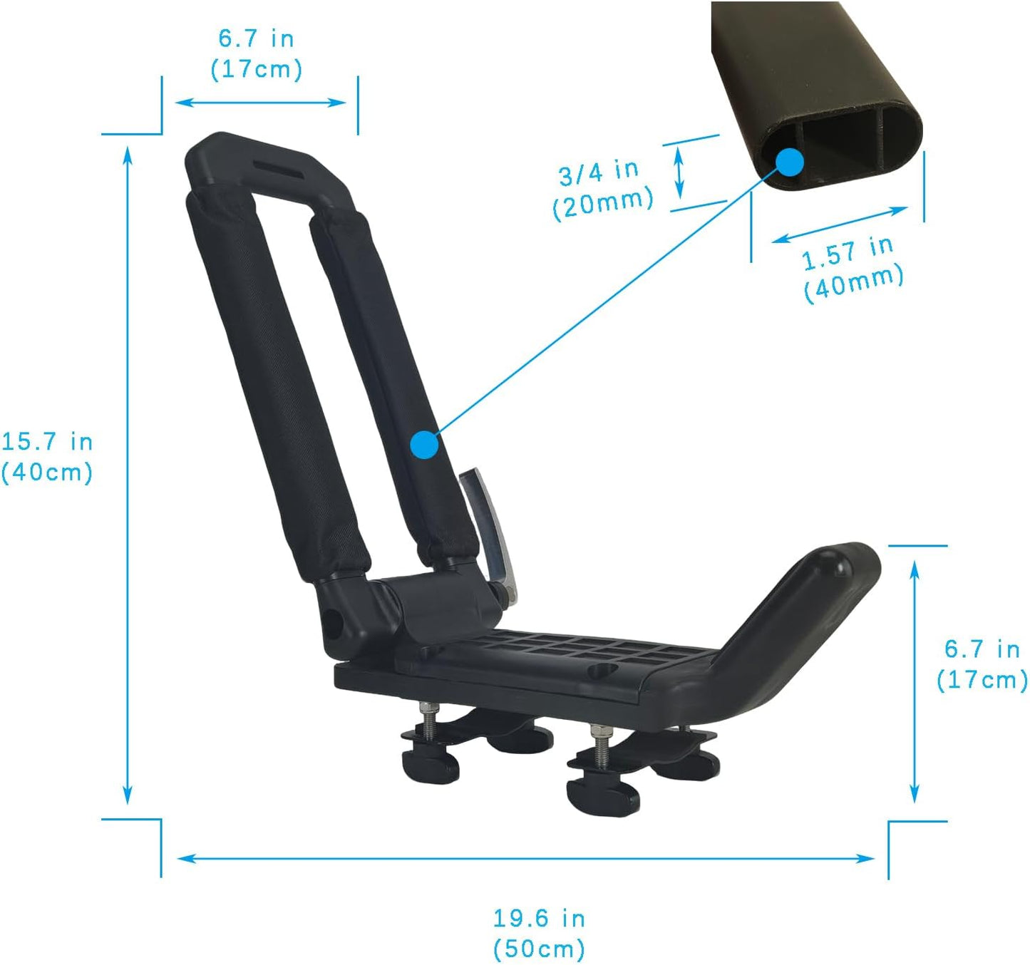 Folding Kayak Roof Rack - Low Profile When Folded, Universal Car SUV Truck Carrier, Elliptical Aluminum Alloy, Tool-Free Locking Hinge for Kayak, Canoe, SUP (Holds 100 lbs)