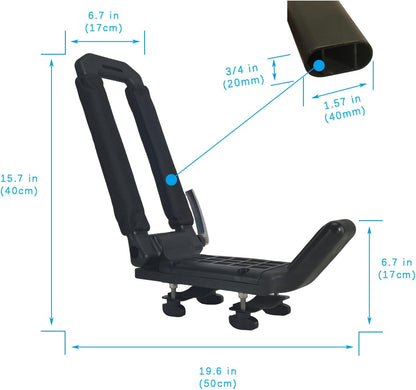 Folding Kayak Roof Rack - Low Profile When Folded, Universal Car SUV Truck Carrier, Elliptical Aluminum Alloy, Tool-Free Locking Hinge for Kayak, Canoe, SUP (Holds 100 lbs)