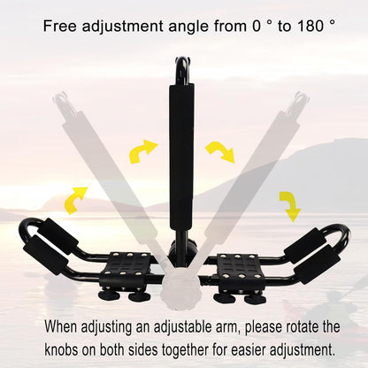 Folding Kayak roof Rack Adjustable for Kayak/Canoe/SUP,J-Bar Rack on Roof Mounting On SUV, Car and Truck Crossbars