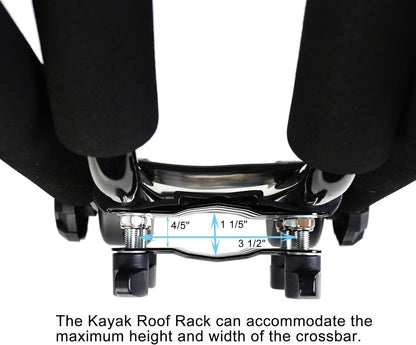 Folding Kayak roof Rack Adjustable for Kayak/Canoe/SUP,J-Bar Rack on Roof Mounting On SUV, Car and Truck Crossbars
