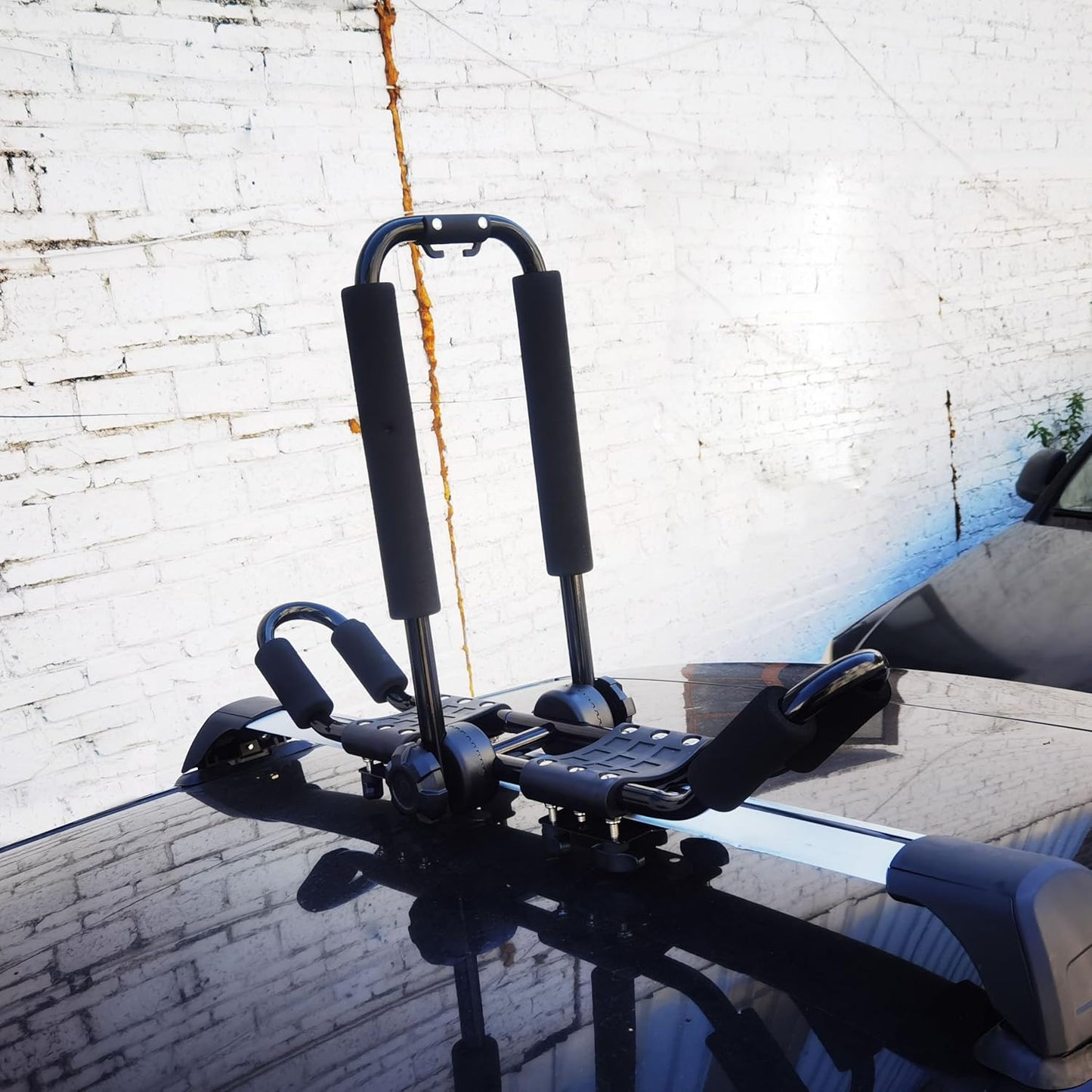 Folding Kayak roof Rack Adjustable for Kayak/Canoe/SUP,J-Bar Rack on Roof Mounting On SUV, Car and Truck Crossbars