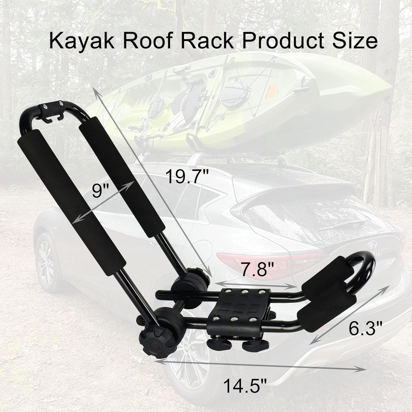 Kayak roof Rack folding J-Bar Rack on Roof Mounting On SUV, Car and Truck Crossbars