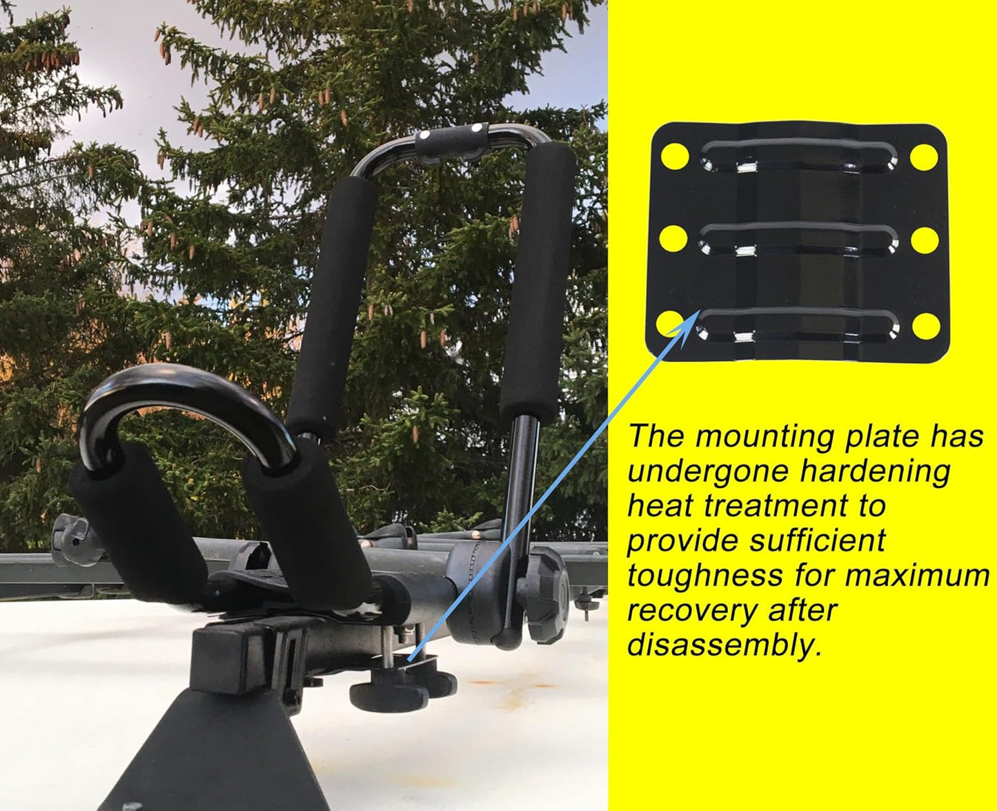 Kayak roof Rack folding J-Bar Rack on Roof Mounting On SUV, Car and Truck Crossbars