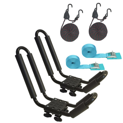 Kayak Roof Rack for SUV Car Top Roof Mount Carrier J Cross Bar Canoe Boat (1 Pairs)